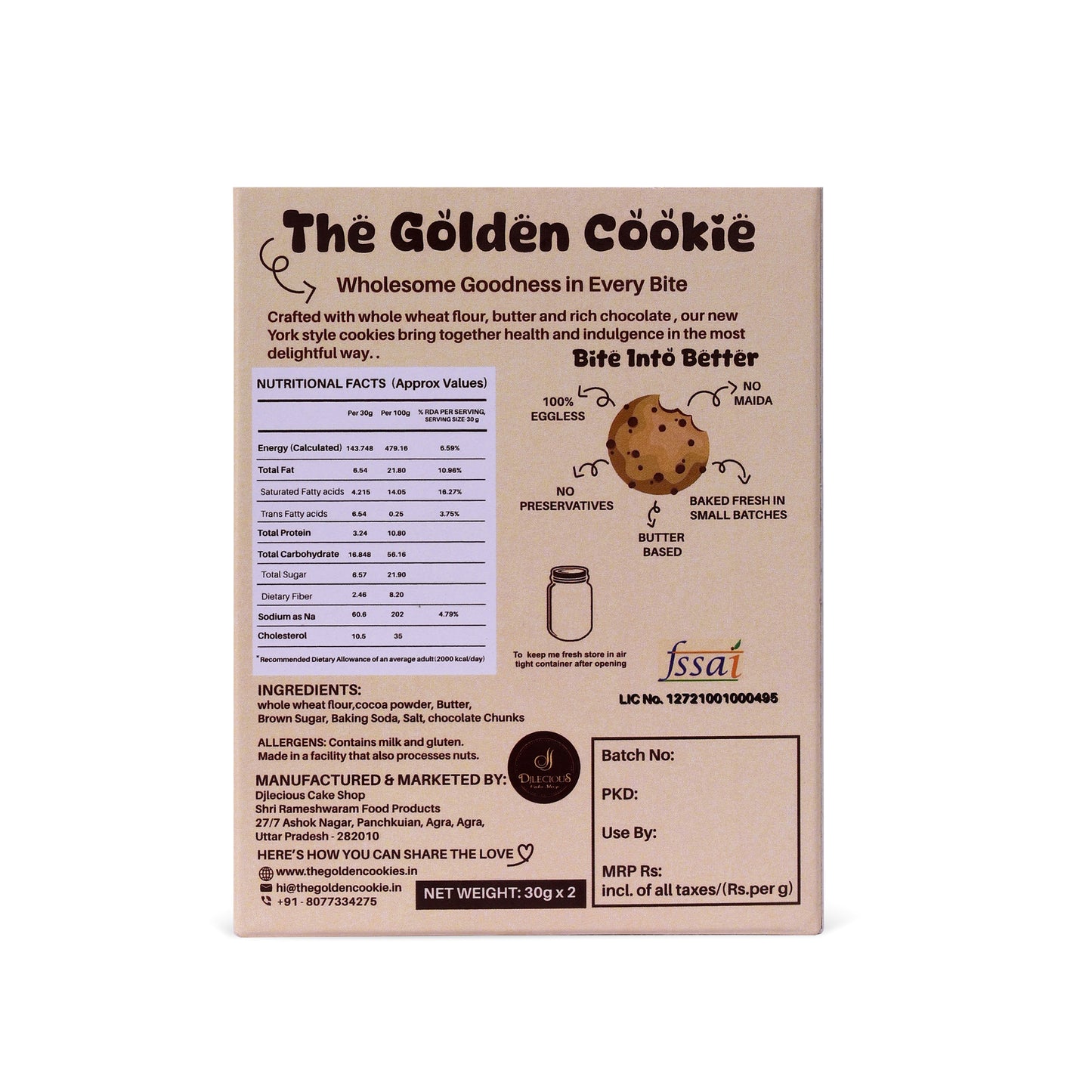 Whole Wheat Double Chocochip Cookie